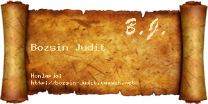 Bozsin Judit névjegykártya